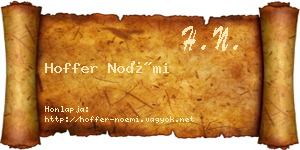 Hoffer Noémi névjegykártya